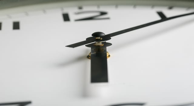 Macro photography of classic kitchen clock