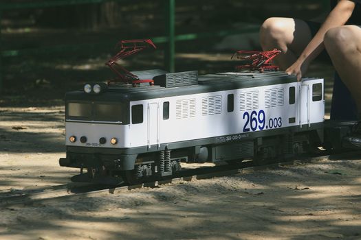 Miniature replica train of real train in Spain