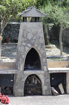 Barbecue made of stone