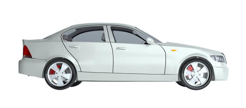 A CG render of a generic luxury sedan. 3d illustration