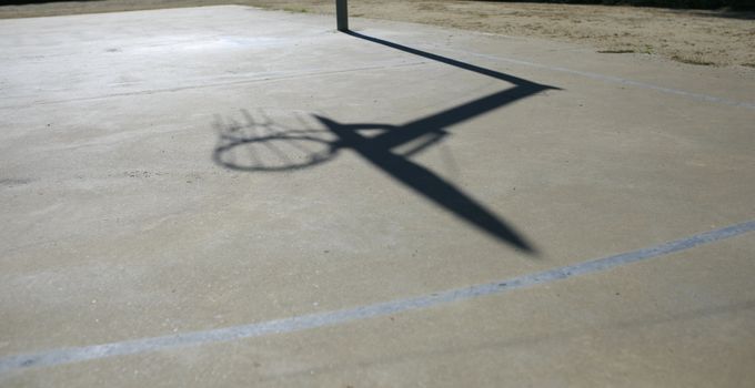 Basketball court in a park of spain