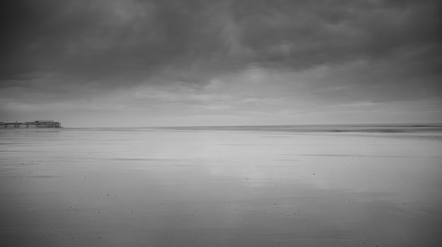 Blackpool pleasure beach black and white