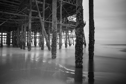 Blackpool pleasure beach black and white