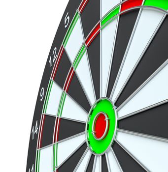 Dart board, isolated on white background . 3d illustration