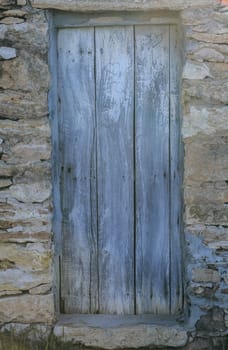 Rustic blue wooden door