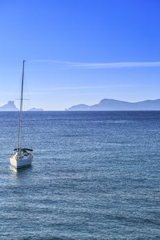 Yatch  sailing in Formentera