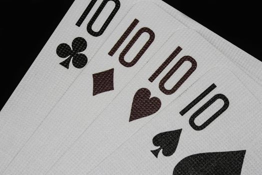 Poker of tens . Poker playing cards