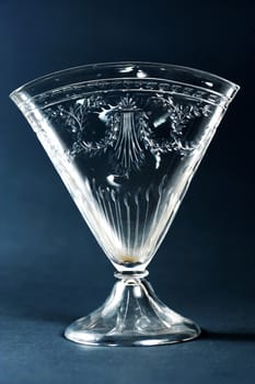Close up view on beautiful crystal vase