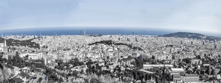 Barcelona panoramic view from Tibidado
