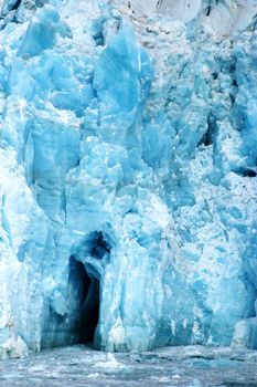 Panoramic view on glacier on a sunny day