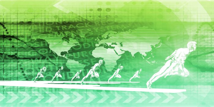 Business Technology IT Industry with Fintech Art