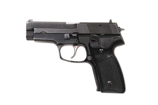 Isolated black big Gun on white background