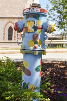 Fire hydrant decorated in clown in a valley of the tyrol in Austria