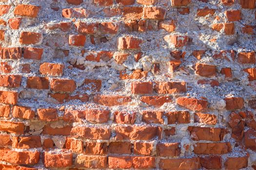 damaged brick wall. war in syria concept