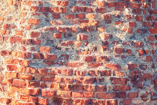 damaged brick wall. war in syria concept