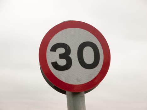 A Street Transportation Sign Permitting 30 Miles Only; Essex; UK