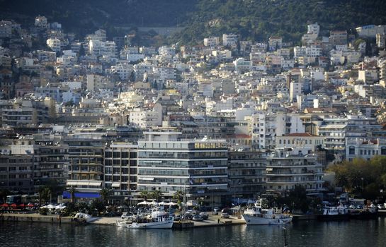 Amazing Panorama of Old town of Kavala, East Macedonia and Thrace, Greece