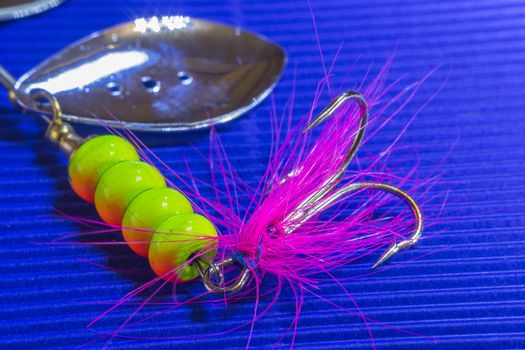 fishing hook close up of a spinner fishing macro photo