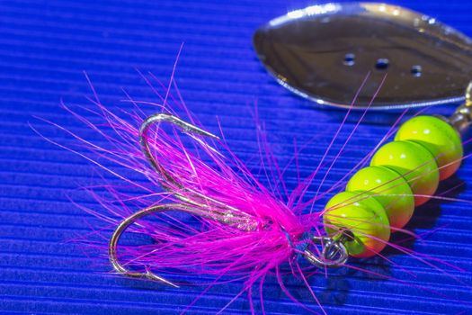 fishing hook close up of a spinner fishing macro photo