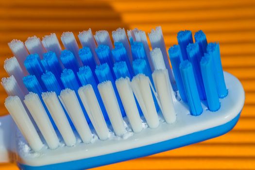 toothbrush close-up on black background macro photo
