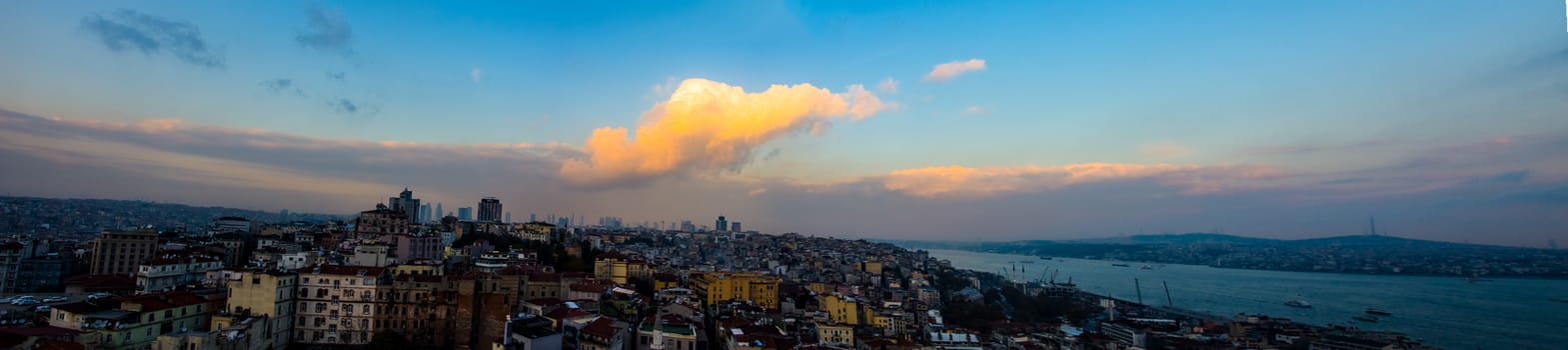 Panoramic view of the part of Istanbul from the Galata Tower
