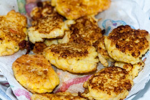 delicious home made fried rice balls on the napkin