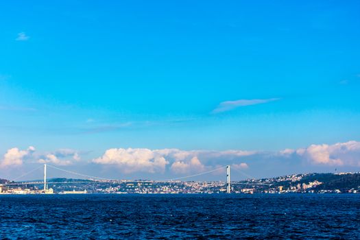 famous Bosphorus bridge that connects the European and Asian part of Istanbul city