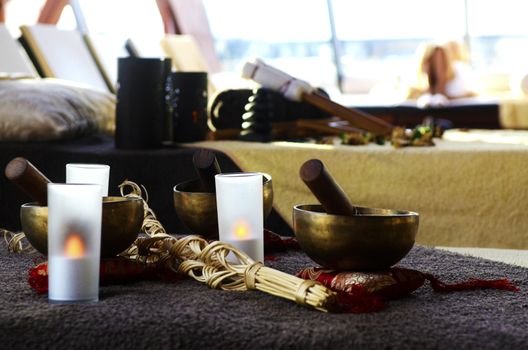Body care and massage tools in sallon