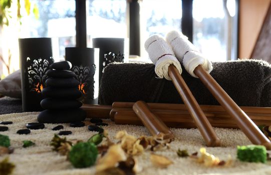 Body care and massage tools in sallon