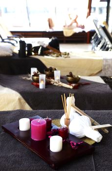 Body care and massage tools in sallon