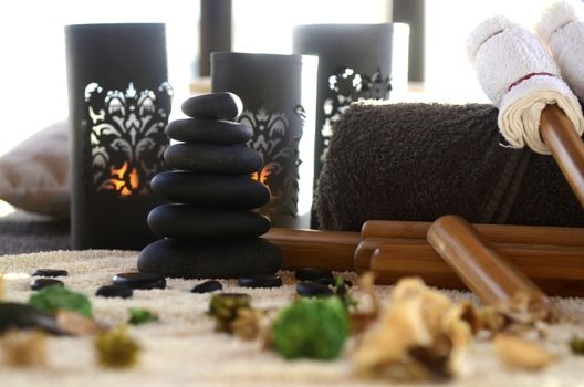 Body care and massage tools in sallon