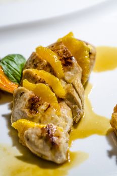 Close up view on nice arranged chicken