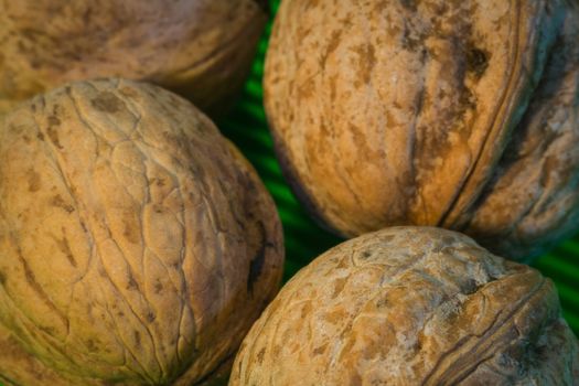 walnuts close-up health super macro photos useful