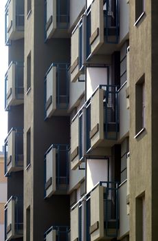 Complex of colorful and modern apartment building