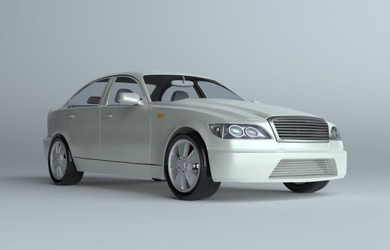 3d rendering of a brandless generic car in a studio environemnt