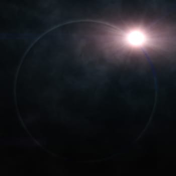 The sun in space. Dark background. 3d illustration