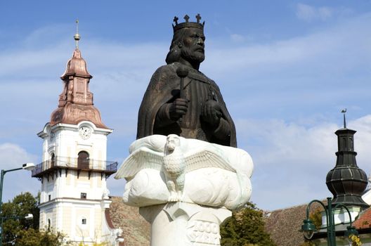 Oroshaza, city in Hungary at sunny autumn day