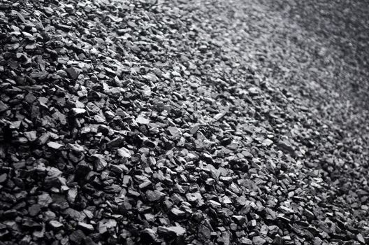 Close up view of black coal as background
