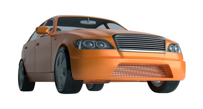 A CG render of a generic luxury sedan. 3d illustration