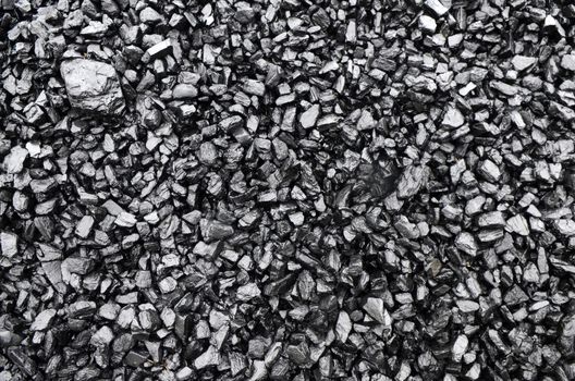 Close up view of black coal as background