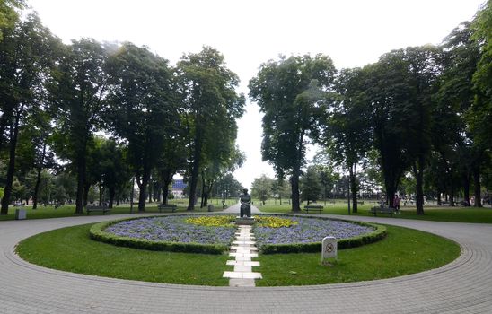 View on beautiful well maintained large park