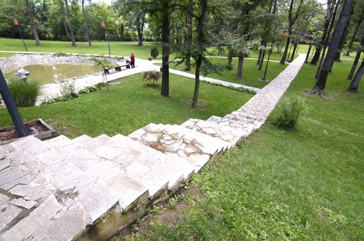 View on beautiful well maintained large park