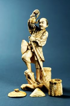 Small beautiful isolated shiny decorative porcelain figure