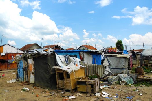 View on poor household and poverty and not a hygienic settlement