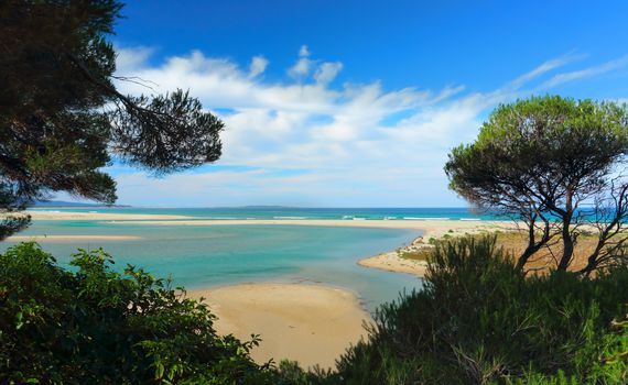 Beautiful views across the Mallacoota Inlet on a beautiful sunny day 