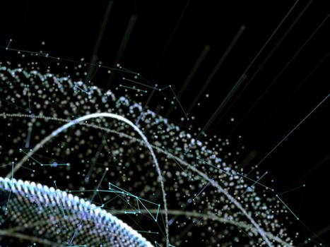 World map of points, lines. Global network connection. 3d illustration