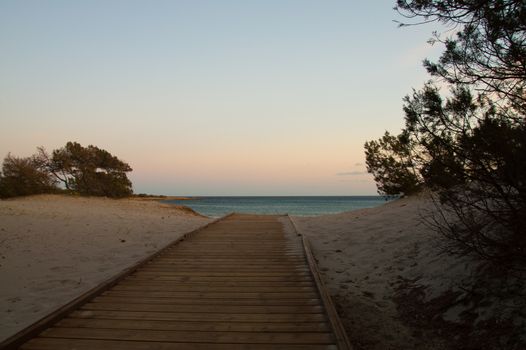 The entrance of the Cala Liberotto beach in Sardinia, Italy