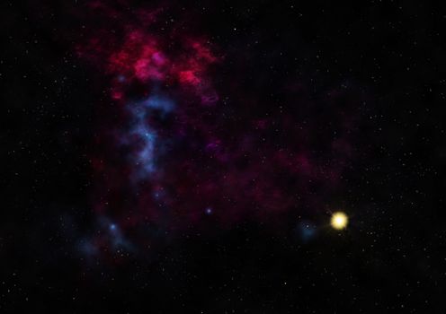 Star field in space a nebulae and a gas congestion. Elements of this image furnished by NASA . 3D rendering