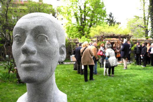 Close up view of beautiful sculpture o