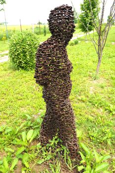 Close up view of beautiful sculpture o